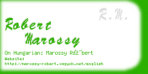 robert marossy business card